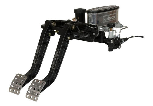 Wilwood Adjustable-Tandem Dual Pedal - Brake / Clutch - Fwd. Swing Mount - 6.25:1 - Black E-Coat - Torque Motorsport