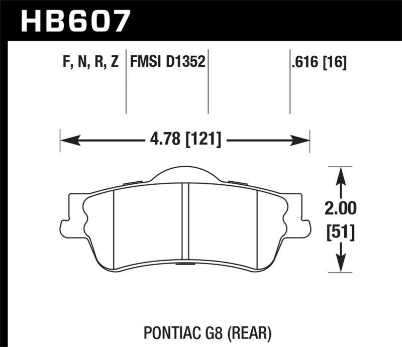 Hawk 08-09 Pontiac G8 3.6 Base/6.0 HPS Street Rear Brake Pads - Torque Motorsport