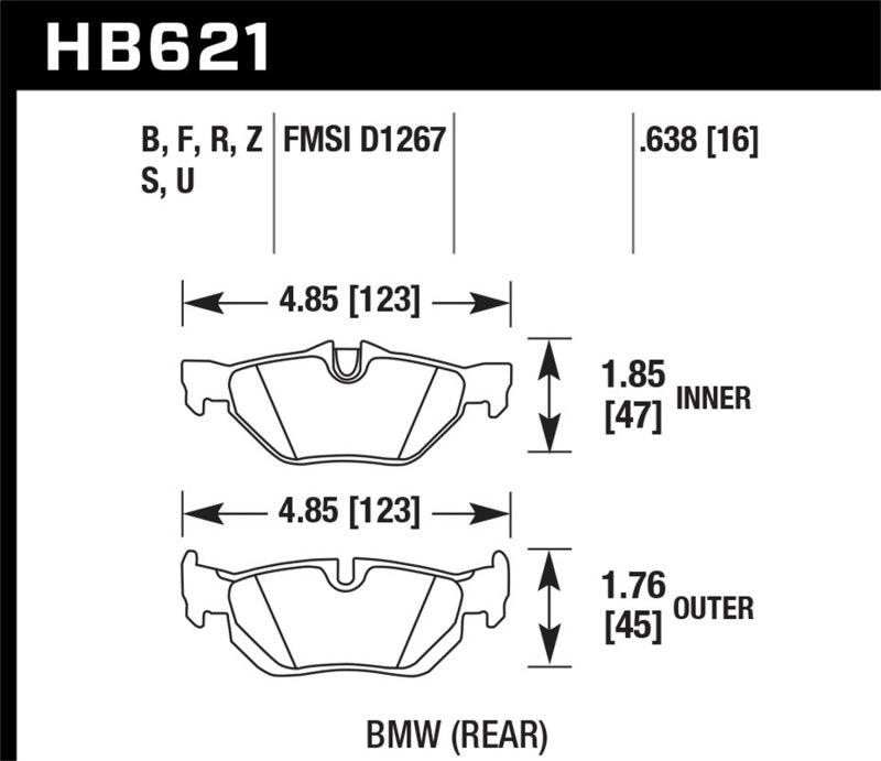 Hawk 08-11 BMW 128i / 10 BMW 323i / 07-11 BMW 328i / 07-11 BMW 328XI HPS Street Rear Brake Pads - Torque Motorsport