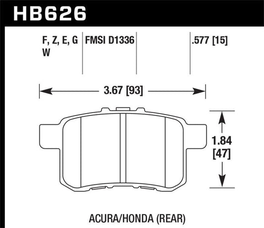 Hawk 08-10 Honda Accord 2.4L/3.0L/3.5L / 09-10 Acura TST 2.4L HPS Street Rear Brake Pads - Torque Motorsport