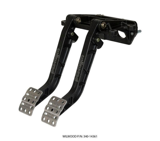 Wilwood Adjustable-Tandem Dual Pedal - Brake / Clutch - Fwd. Swing Mount - 7.0:1 - Black E-Coat - Torque Motorsport