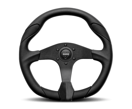 Momo Quark Steering Wheel 350 mm - Black Poly/Black Spokes - Torque Motorsport
