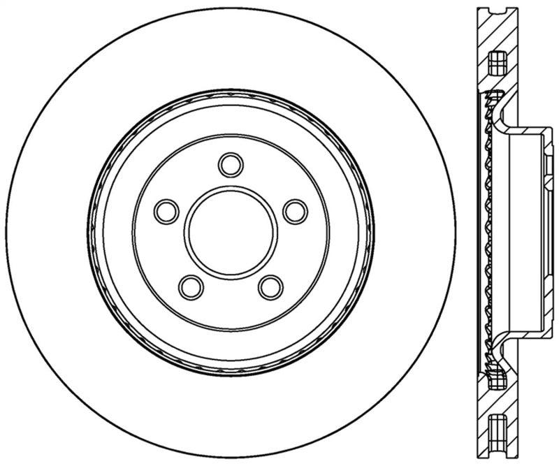 StopTech 2015 Ford Mustang GT w/ Brembo Brakes Right Front Slotted Brake Rotor - Torque Motorsport