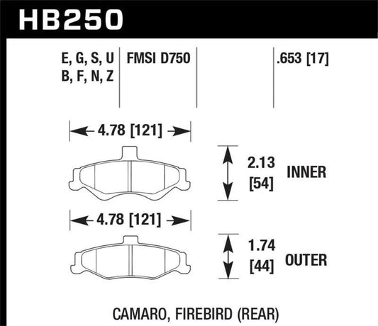 Hawk 1998-2002 Chevrolet Camaro SS 5.7 HPS 5.0 Rear Brake Pads - Torque Motorsport