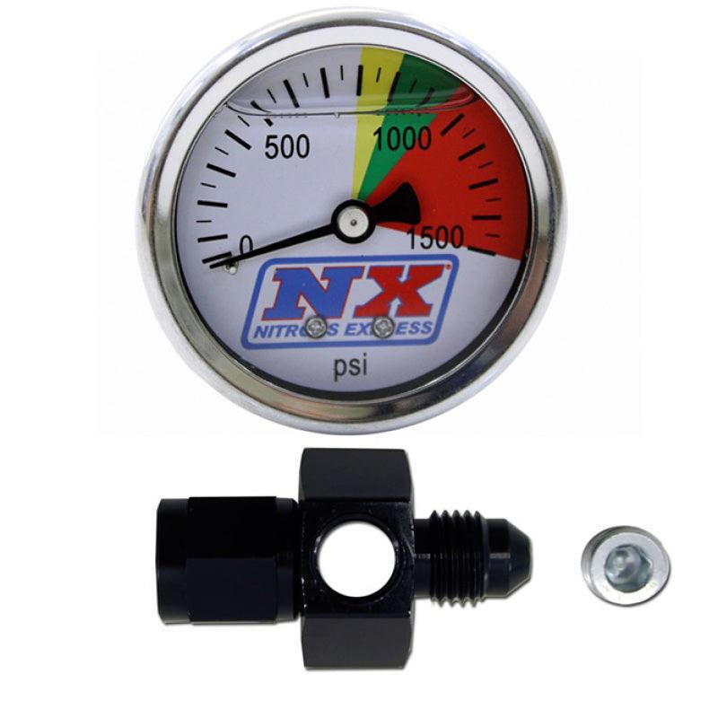 Nitrous Express N2O Flo-Thru Pressure Gauge (0-1500 PSI) 6AN - Torque Motorsport