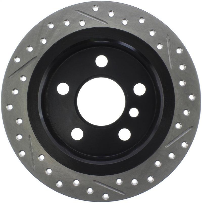 StopTech 14-15 Mini Cooper Base Slotted & Drilled Rear Right Rotor - Torque Motorsport