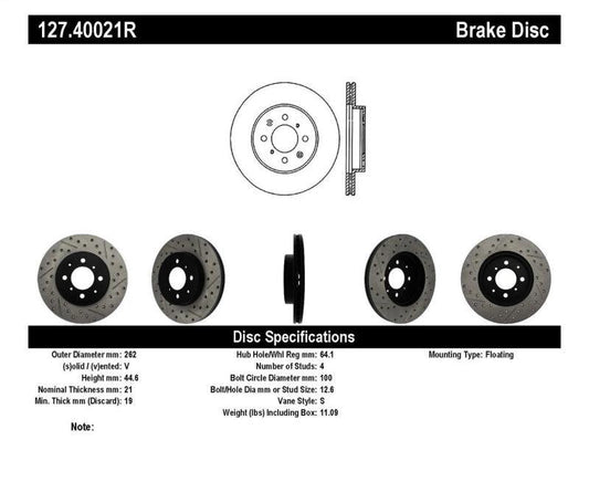 StopTech 90-01 Acura Integra (exc. Type R) / 01-05 Honda Civic / 07+ Honda Fit / 93-97 Del Sol VTEC - Torque Motorsport