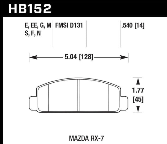 Hawk Mazda RX-7 HPS Street Front Brake Pads - Torque Motorsport