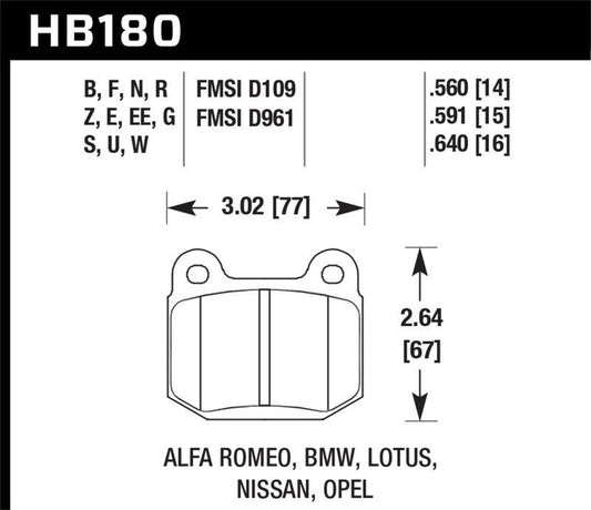 Hawk 03-06 Evo / 04-09 STi / 03-07 350z Track DTC-70 Rear Pads - Torque Motorsport