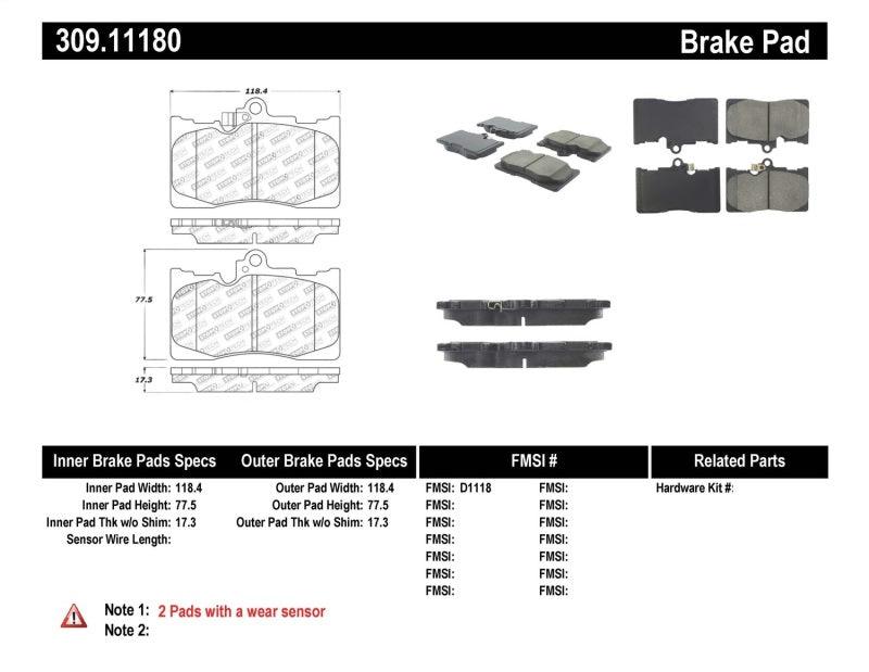 StopTech Performance 06 Lexus GS300/430 / 07-08 GS350 / 06-08 IS350 Front Brake Pads - Torque Motorsport