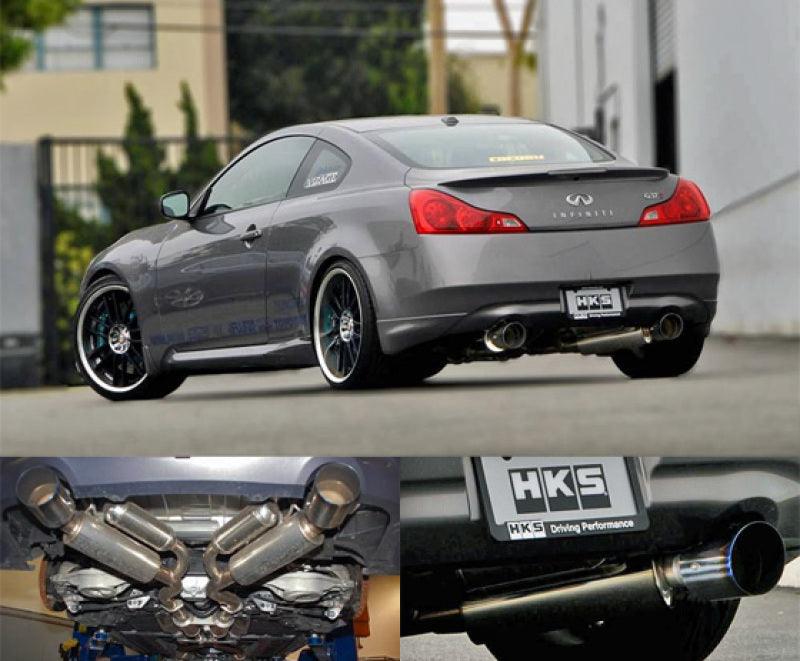 HKS 08 Infiniti G37 Coupe Dual Hi-Power Titanium Tip Catback Exhaust - Torque Motorsport