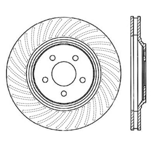 StopTech Power Slot 94-04 Ford Mustang Front Left Slotted Rotor - Torque Motorsport