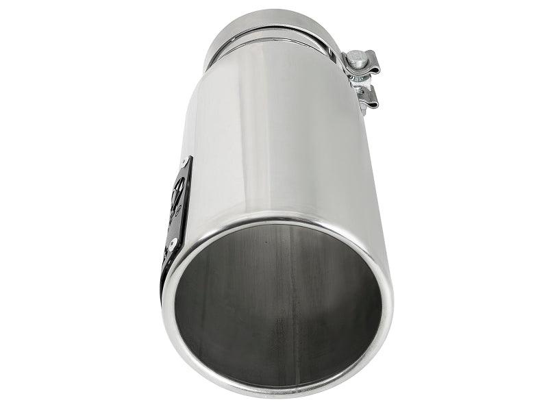 aFe SATURN 4S 4in SS Intercooled Exhaust Tip - Polished 4in In x 5in Out x 12in L Bolt-On - Torque Motorsport