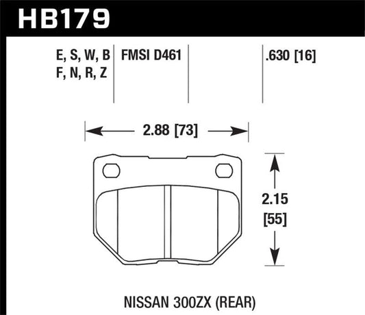 Hawk 2/1989-1996 Nissan 300ZX Base (Excl. Turbo) HPS 5.0 Rear Brake Pads - Torque Motorsport