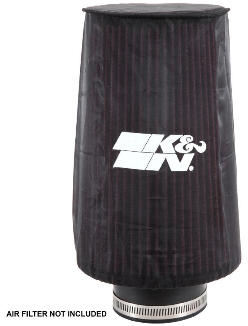 K&N Universal Round Tapered Filter Wrap - Black - 6in Base ID x 4.625in Top ID x 9in Height - Torque Motorsport