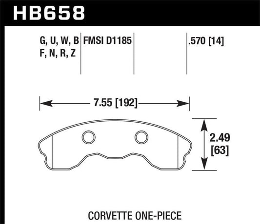 Hawk 06-10 Chevy Corvette (Improved Pad Design) Front Ceramic Sreet Brake Pads - Torque Motorsport