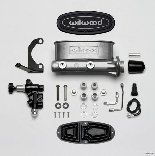 Wilwood HV Tandem M/C Kit w L/H Bracket & Prop Valve - 1 1/8in Bore - Torque Motorsport