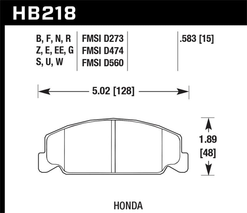 Hawk Honda Accord/Civic/CRX Front Race Blue 9012 Brake Pads - Torque Motorsport