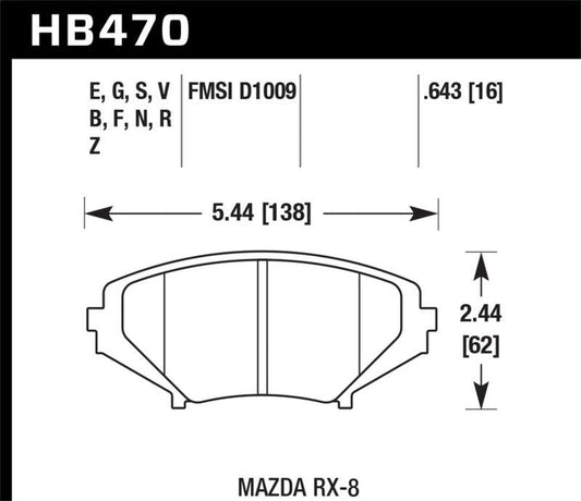 Hawk 04-09 RX8 Blue Race Front Brake Pads D1009 - Torque Motorsport