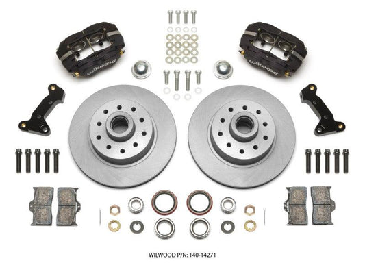 Wilwood Forged Dynalite Front Kit 11.03in 1 PC Rotor&Hub 74-80 Pinto/Mustang II Disc Spindle only - Torque Motorsport