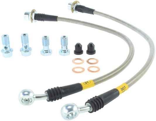 StopTech 94-02 Ford Mustang (Exc Cobra) / 03-04 Mustang Base & GT Stainless Steel Front Brake Lines - Torque Motorsport