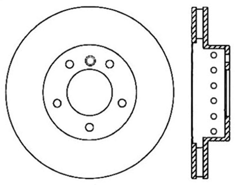 StopTech 08-09 BMW 535 Series / 04-09 545i/550i/645Ci/650i Slotted & Drilled Left Front Rotor - Torque Motorsport