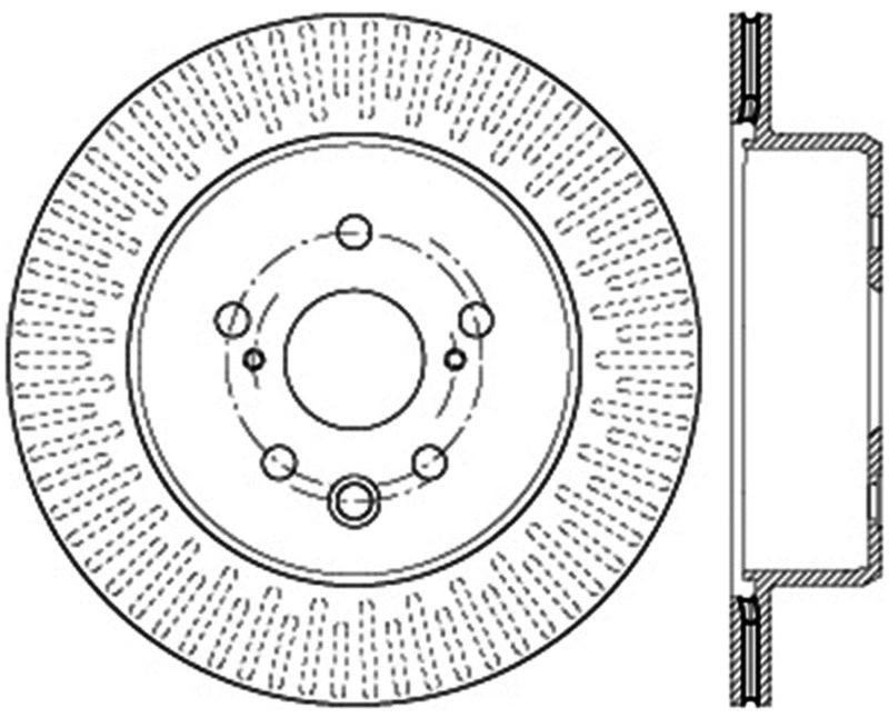 StopTech Slotted & Drilled Sport Brake Rotor Left Rear 13-14 Lexus GS300/350/400/430 - Torque Motorsport