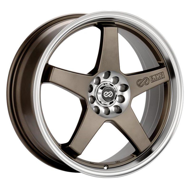 Enkei EV5 17x7 4x100/114.3 38mm Offset 72.6 Bore Diameter Matte Bronze w/ Machined Lip Wheel - Torque Motorsport