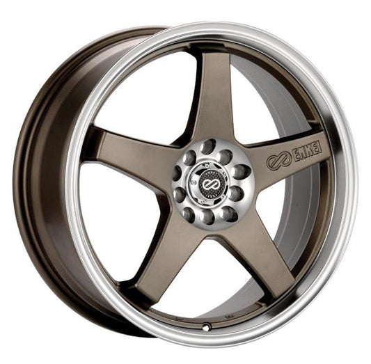 Enkei EV5 17x7 5x100/114.3 45mm Offset 72.6 Bolt Diameter Matte Bronze w/ Machined Lip Wheel - Torque Motorsport