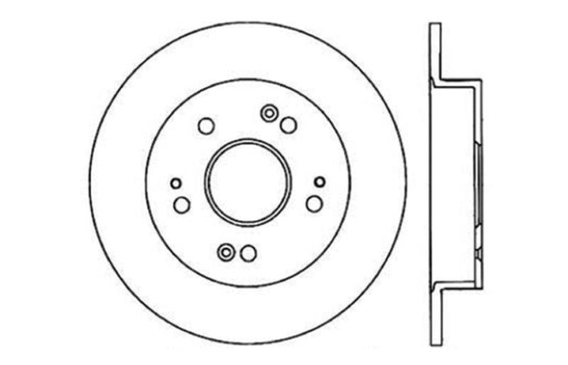 StopTech 06-09 Honda Civic Ex/Si Slotted & Drilled Left Rear Rotor - Torque Motorsport