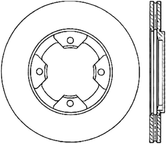 StopTech Power Slot 84-85 Nissan 300ZX Slotted & Drilled Left Front Rotor - Torque Motorsport