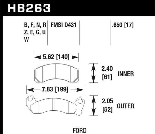 Hawk 1987-1993 Ford Mustang GT 5.0 HPS 5.0 Front Brake Pads - Torque Motorsport