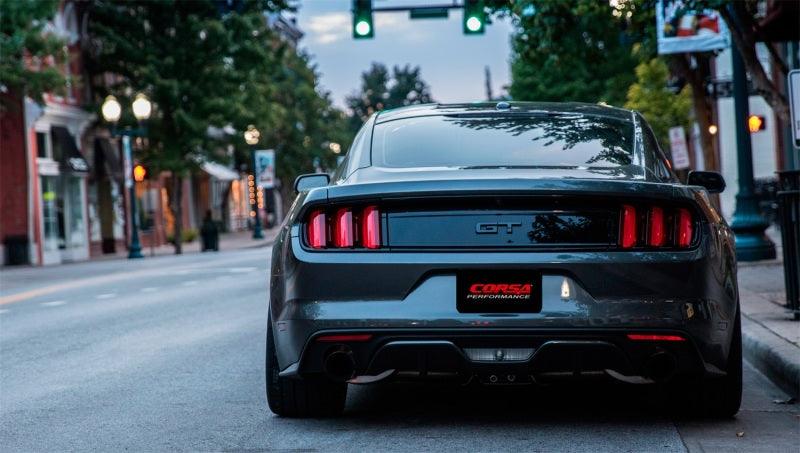 Corsa 2015 Ford Mustang GT 5.0 3in Cat Back Exhaust Black Dual Tips (Sport) - Torque Motorsport