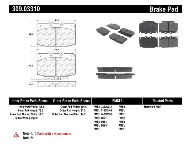 StopTech Performance 89-95 Mazda RX7 Front Brake Pads - Torque Motorsport