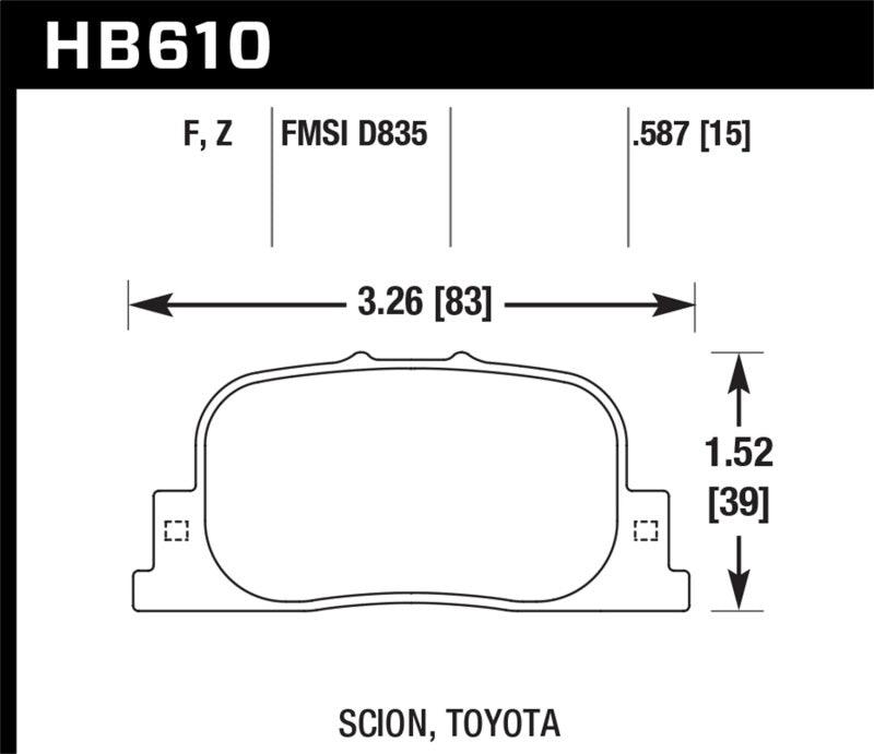 Hawk 05-09 Scion tC / 00-01 Lexus ES300 HPS Street Rear Brake Pads - Torque Motorsport