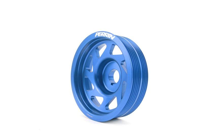 Perrin 93-11 Subaru Impreza / 02-14 WRX / 04-21 STI EJ Crank Pulley - Blue (w/AC) - Torque Motorsport