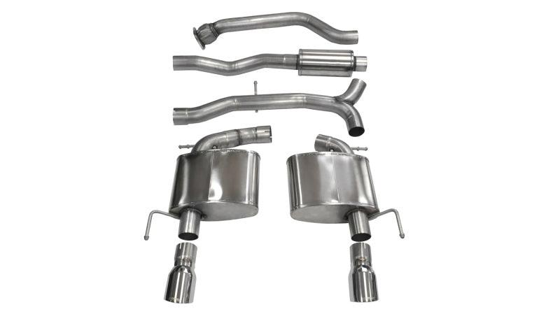 Corsa 13-14 Cadillac ATS Sedan 2.0L A/T Polished Sport Dual Rear Cat-Back Exhaust - Torque Motorsport