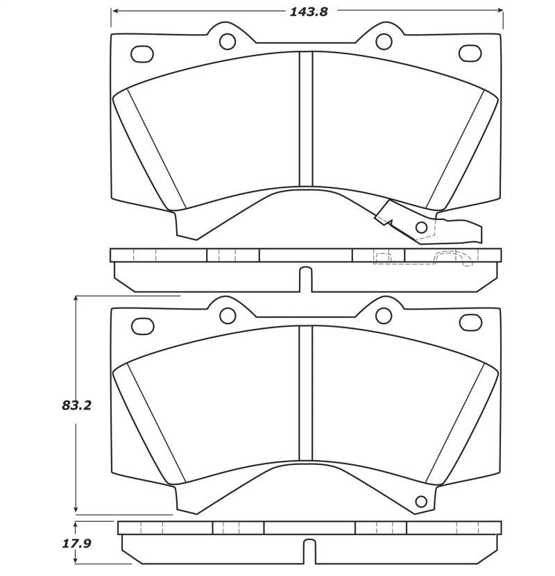 StopTech 07-17 Toyota Tundra Street Performance Front Brake Pads - Torque Motorsport