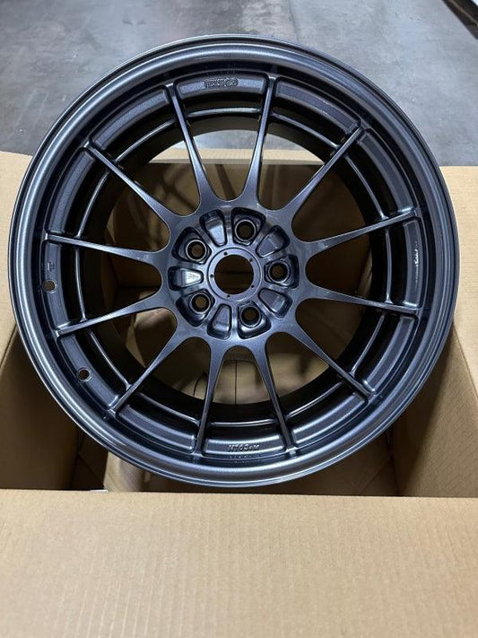 Enkei NT03+M 18x9.5 5x114.3 27mm Offset 72.6mm Bore Gunmetal Wheel - Torque Motorsport