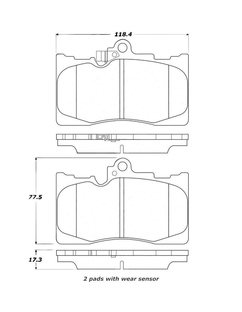 StopTech Street Touring 06 Lexus GS300/430 / 07-08 GS350 Front Brake Pads - Torque Motorsport