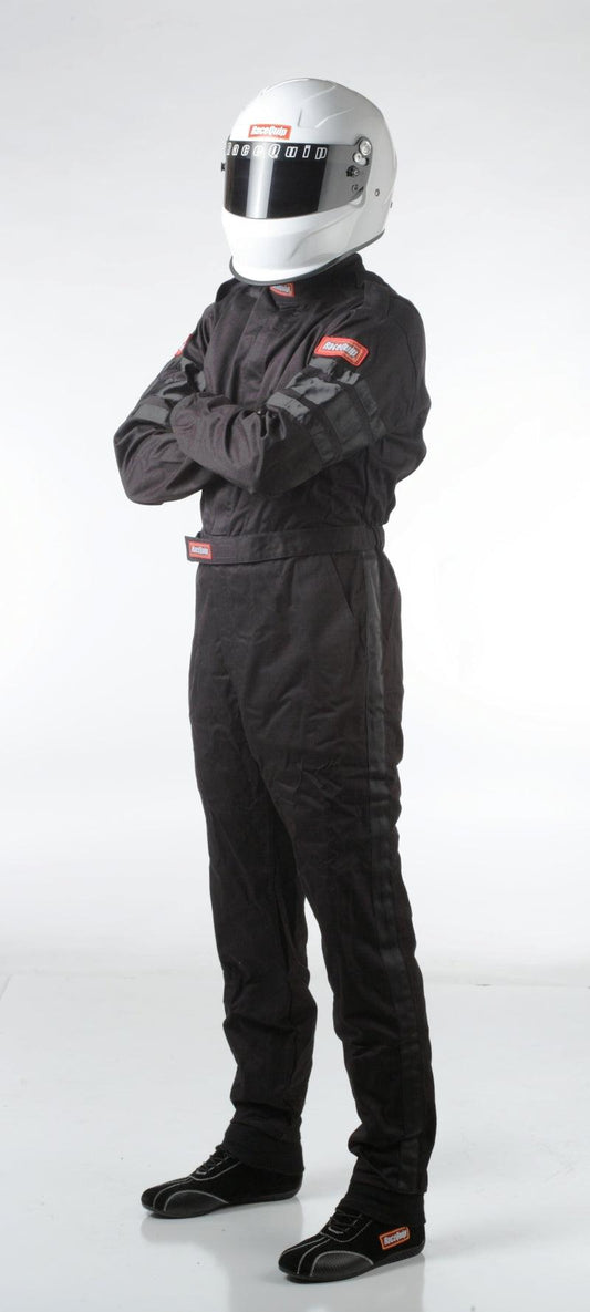 RaceQuip Black SFI-1 1-L Suit - Large - Torque Motorsport