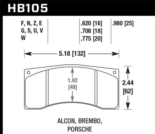 Hawk Alcon B Caliber Performance Ceramic Street Brake Pads - Torque Motorsport