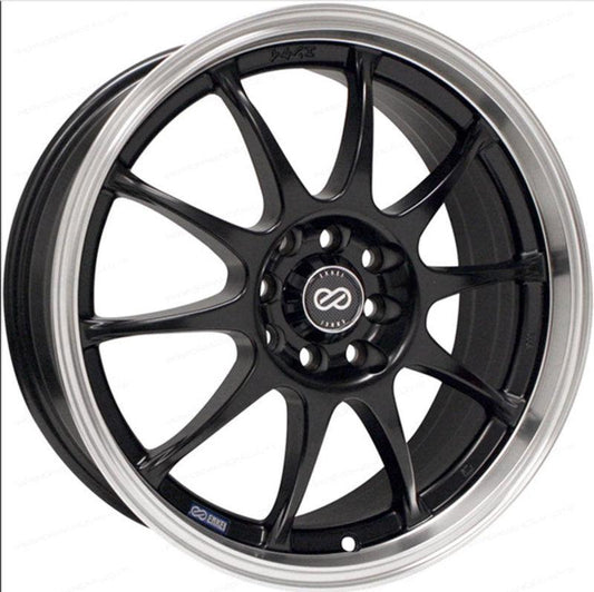 Enkei J10 16x7 5x100/114.3 38mm Offset 72.62mm Bore Dia Matte Black w/ Machined Lip Wheel - Torque Motorsport