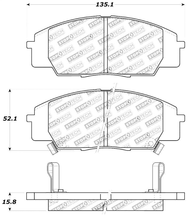 StopTech Performance 00-09 S2000/06+ Civic Si/02-06 RSX-S (non base) Front Brake Pads - Torque Motorsport