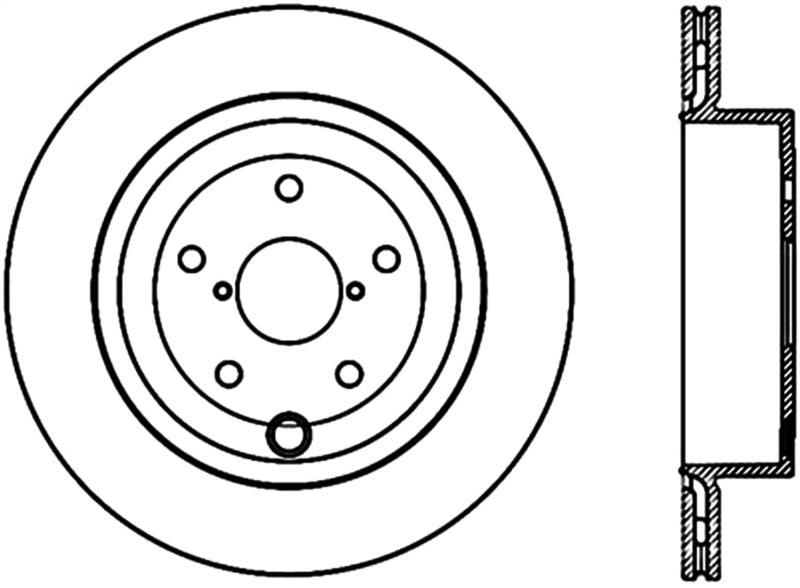 StopTech 08+ Subaru STI (Will Not Fit 05-07) Slotted & Drilled Sport Brake Rotor - Torque Motorsport