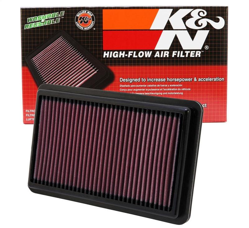 K&N Replacement Air Filter 10.188in O/S Length x 6.375in O/S Width x 1.063in H for 12 Honda Civic Si - Torque Motorsport