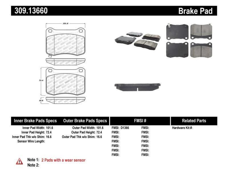 StopTech Performance 08-09 Lexus IS F Rear Brake Pads - Torque Motorsport