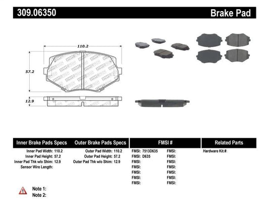 StopTech Performance 94-97/99-05 Miata w/Normal Suspension Front Brake Pads D635 - Torque Motorsport