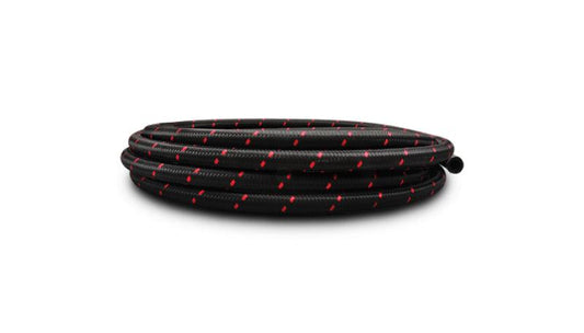 Vibrant -8 AN Two-Tone Black/Red Nylon Braided Flex Hose (5 foot roll) - Torque Motorsport