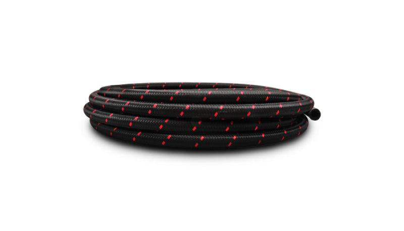 Vibrant -10 AN Two-Tone Black/Red Nylon Braided Flex Hose (5 foot roll) - Torque Motorsport